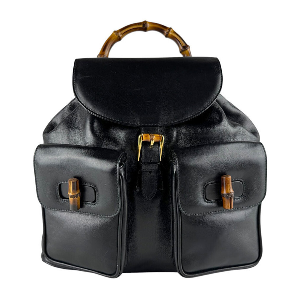 Gucci Bamboo Leather Handbag Black
